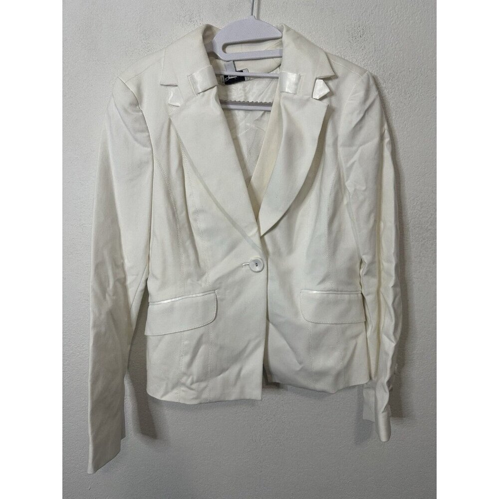 Bebe Collection White Tab Collar Jacket & Vest Set Size 10